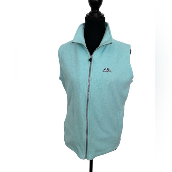 Kappa Vintage Light Blue Fleece Sleeveless Vest size medium - Picture 1 of 6